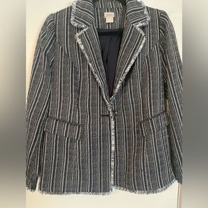 CHICO’s Navy Tweed Striped Blazer Jacket - Size 0 (4/6)